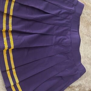 Purple and Yellow Pleated Women's Skort